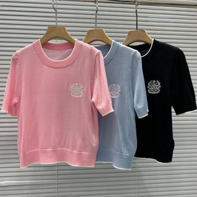 BALMAIN SHORT-SLEEVE KNIT TOP 25203