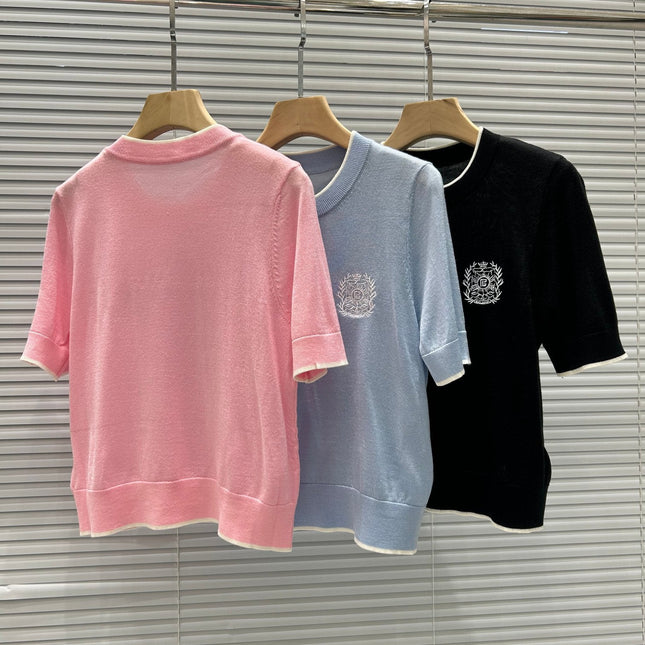 BALMAIN SHORT-SLEEVE KNIT TOP 25203