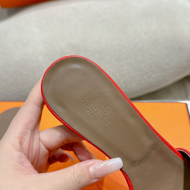 0ASIS SANDAL CRIMSON CALFSKIN CLASSIC