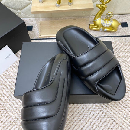BALMAIN 25S BALMAIN MULES IN BLACK FULL CALFSKIN