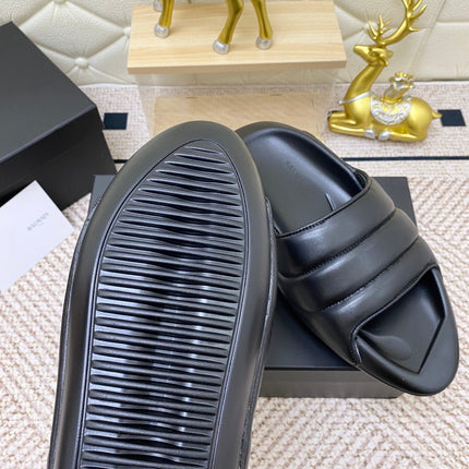 BALMAIN 25S BALMAIN MULES IN BLACK FULL CALFSKIN