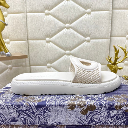 DIOR FLAT SLIDES 25S IN WHITE TPU