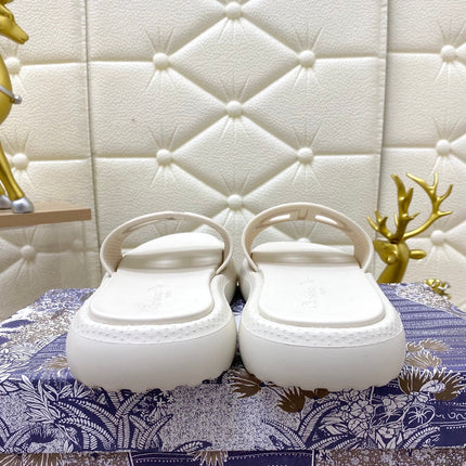 DIOR FLAT SLIDES 25S IN WHITE TPU