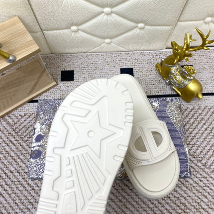 DIOR FLAT SLIDES 25S IN WHITE TPU