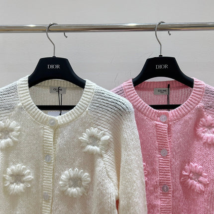 CELINE 25S CROCHET SLEEVE KNIT JACKET 0092