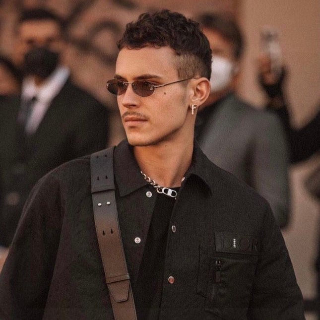 FIRST CRYSTAL RIMLESS OVAL FRAME SUNGLASSES 557152 IN METAL