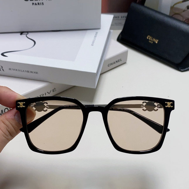 TRIOMPHE SUNGLASS 497818 IN SILVER METAL LIGHT BROWN LENSES