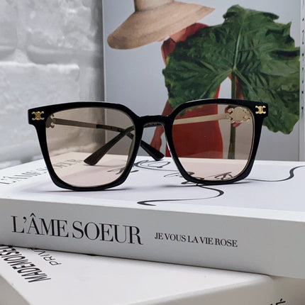 TRIOMPHE SUNGLASS 497818 IN SILVER METAL LIGHT BROWN LENSES