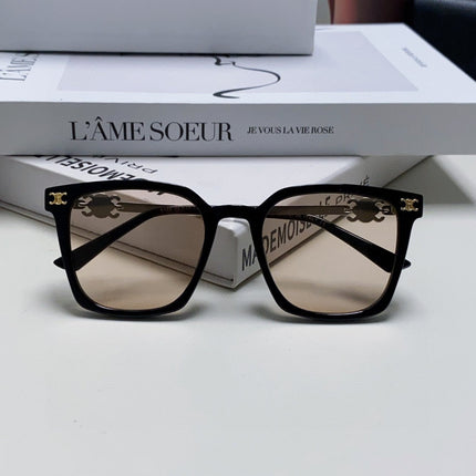 TRIOMPHE SUNGLASS 497818 IN SILVER METAL LIGHT BROWN LENSES