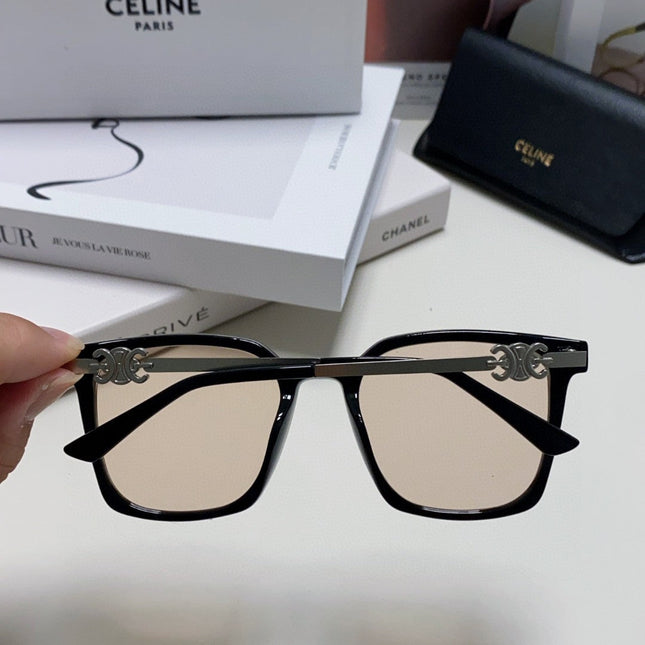 TRIOMPHE SUNGLASS 497818 IN SILVER METAL LIGHT BROWN LENSES