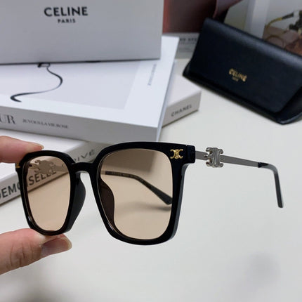 TRIOMPHE SUNGLASS 497818 IN SILVER METAL LIGHT BROWN LENSES