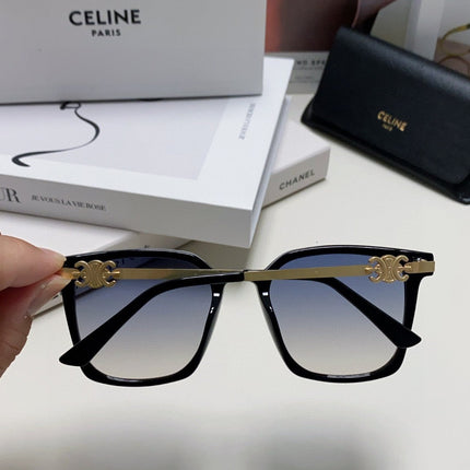 TRIOMPHE SUNGLASS 497819 IN GOLD METAL BLACK SMOKE LENSES