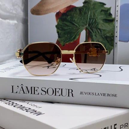 TRIOMPHE SUNGLASS 497822 IN GOLD METAL BROWN SMOKE LENSES