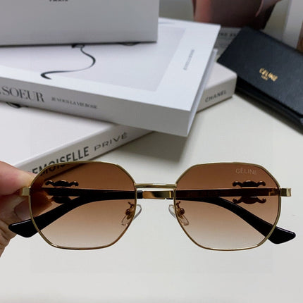 TRIOMPHE SUNGLASS 497822 IN GOLD METAL BROWN SMOKE LENSES