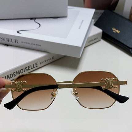 TRIOMPHE SUNGLASS 497822 IN GOLD METAL BROWN SMOKE LENSES