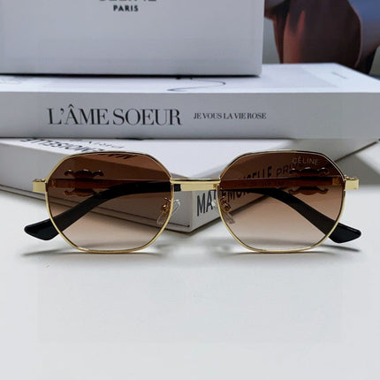 TRIOMPHE SUNGLASS 497822 IN GOLD METAL BROWN SMOKE LENSES