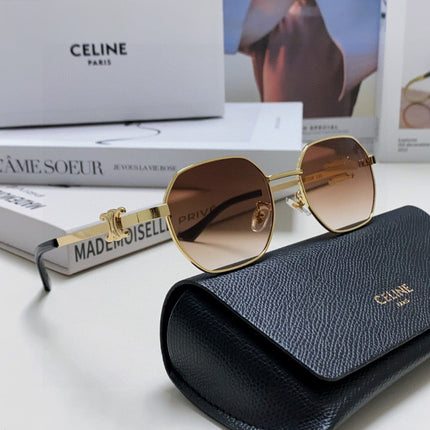 TRIOMPHE SUNGLASS 497822 IN GOLD METAL BROWN SMOKE LENSES