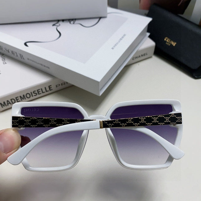 TRIOMPHE SUNGLASS 497829 IN WHITE ACETATE EMBOSSED LOGO
