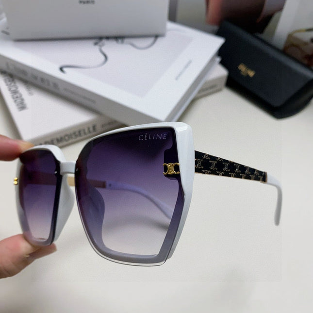 TRIOMPHE SUNGLASS 497829 IN WHITE ACETATE EMBOSSED LOGO