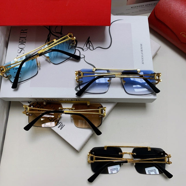 PANTHÈRE RIMLESS RECTANGULAR FRAME SUNGLASSES 543542 IN METAL