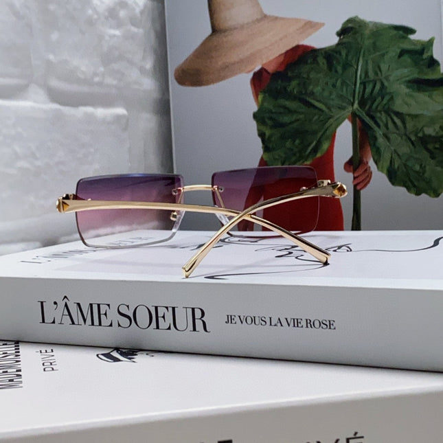 PANTHÈRE RIMLESS RECTANGULAR FRAME SUNGLASSES 543543 IN METAL