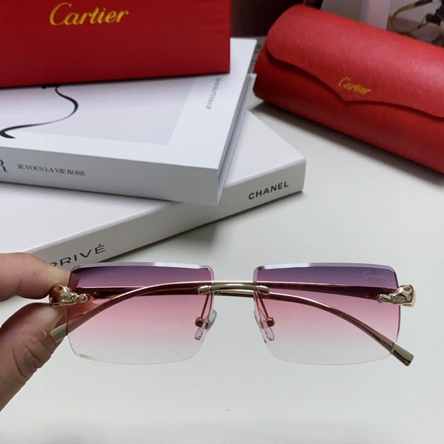 PANTHÈRE RIMLESS RECTANGULAR FRAME SUNGLASSES 543543 IN METAL