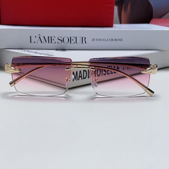 PANTHÈRE RIMLESS RECTANGULAR FRAME SUNGLASSES 543543 IN METAL