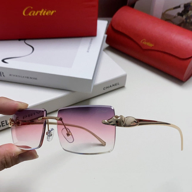 PANTHÈRE RIMLESS RECTANGULAR FRAME SUNGLASSES 543543 IN METAL