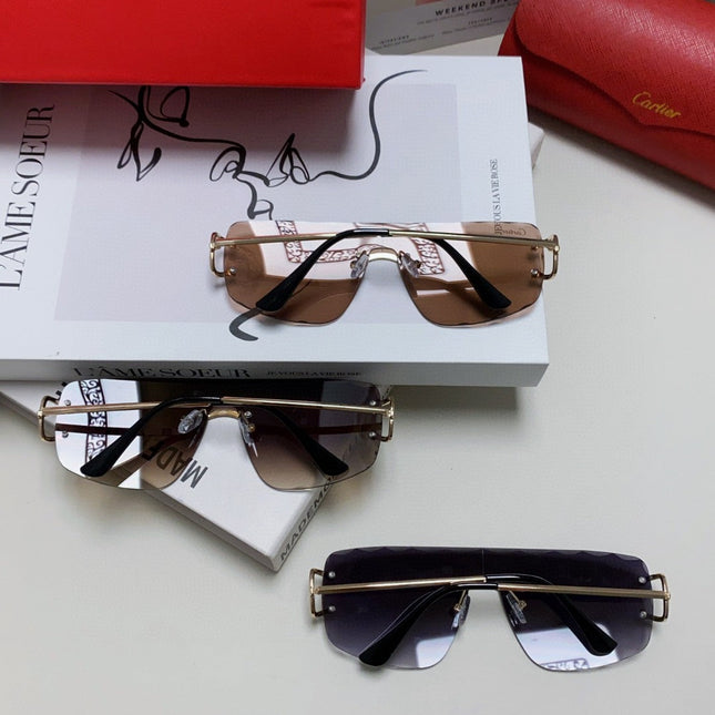 C DE RIMLESS NAVIGATOR FRAME SUNGLASSES 548665 IN METAL