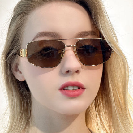 TRIOMPHE SUNGLASS 512998 IN GOLD METAL BROWN LENSES