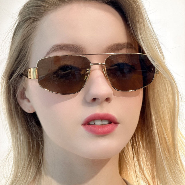 TRIOMPHE SUNGLASS 512998 IN GOLD METAL BROWN LENSES