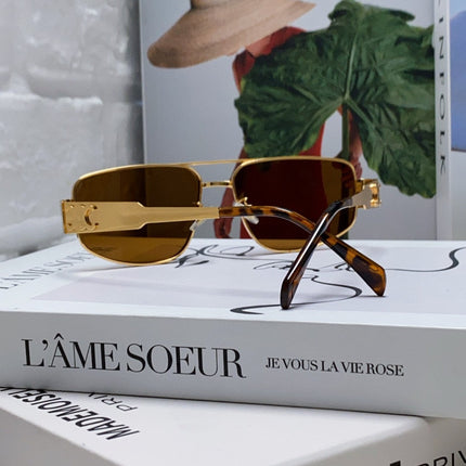 TRIOMPHE SUNGLASS 512998 IN GOLD METAL BROWN LENSES