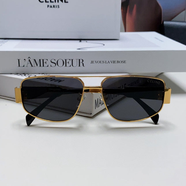 TRIOMPHE SUNGLASS 513000 IN GOLD METAL BLACK LENSES