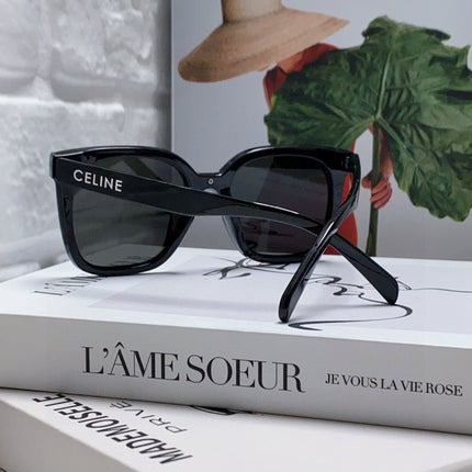 TRIOMPHE SUNGLASSES 552776 IN BLACK ACETATE TEXT LOGO