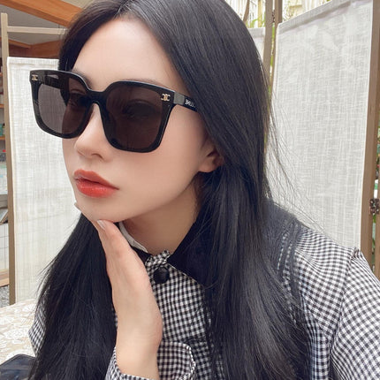 TRIOMPHE SUNGLASSES 552776 IN BLACK ACETATE TEXT LOGO