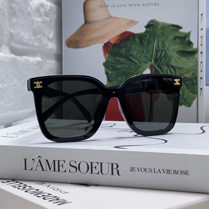 TRIOMPHE SUNGLASSES 552776 IN BLACK ACETATE TEXT LOGO