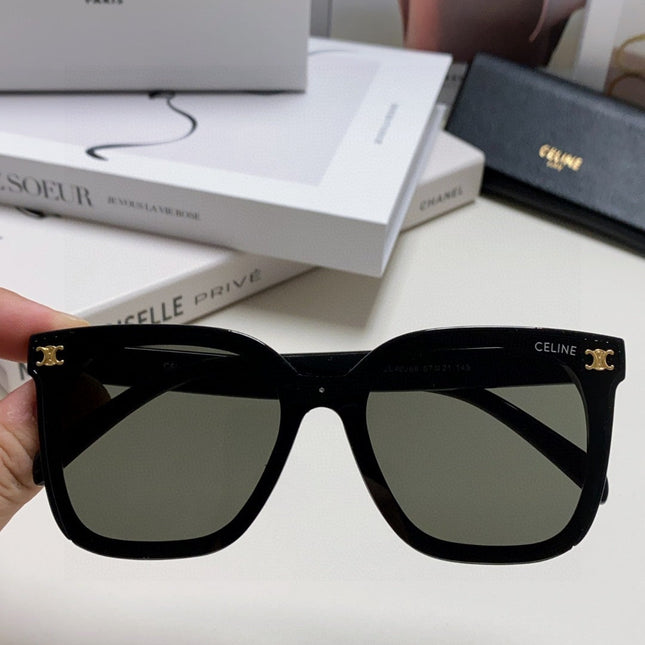 TRIOMPHE SUNGLASSES 552776 IN BLACK ACETATE TEXT LOGO