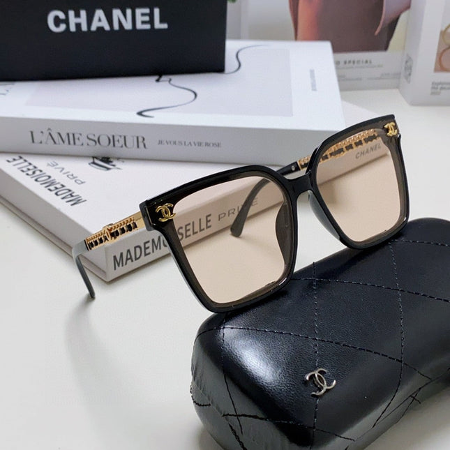 SQUARE SUNGLASSES 632883 IN BLACK ACETATE LIGHT BROWN LENSES