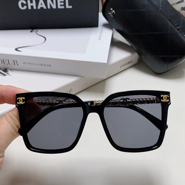 SQUARE SUNGLASSES 632886 IN BLACK ACETATE METAL FRAME EMBOSSED LOGO
