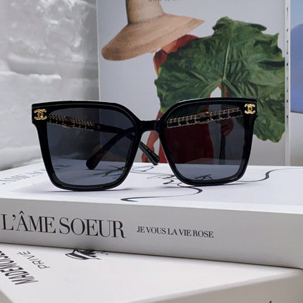 SQUARE SUNGLASSES 632886 IN BLACK ACETATE METAL FRAME EMBOSSED LOGO