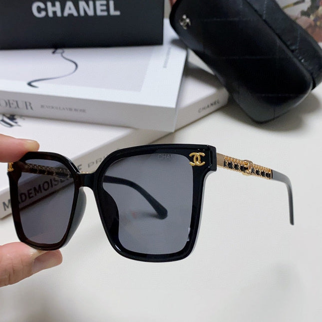 SQUARE SUNGLASSES 632886 IN BLACK ACETATE METAL FRAME EMBOSSED LOGO