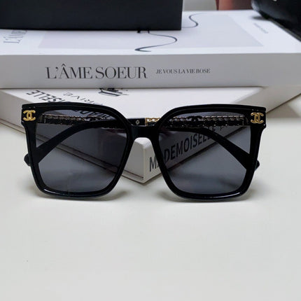 SQUARE SUNGLASSES 632886 IN BLACK ACETATE METAL FRAME EMBOSSED LOGO