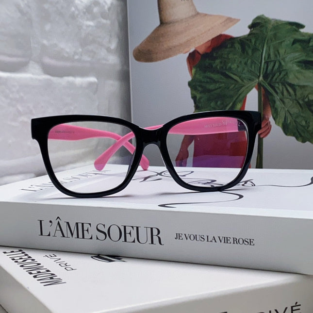 SQUARE SUNGLASSES 632888 IN BLACK AND PINK ACETATE