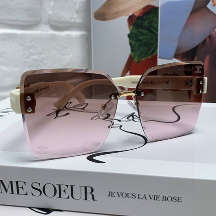 SQUARE SUNGLASSES 632891 IN WHITE ACETATE BROWN LENSES