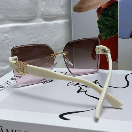 SQUARE SUNGLASSES 632891 IN WHITE ACETATE BROWN LENSES