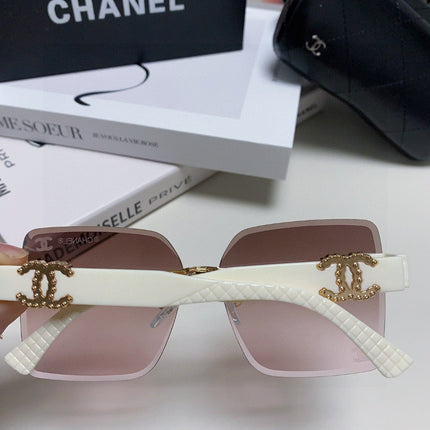 SQUARE SUNGLASSES 632891 IN WHITE ACETATE BROWN LENSES