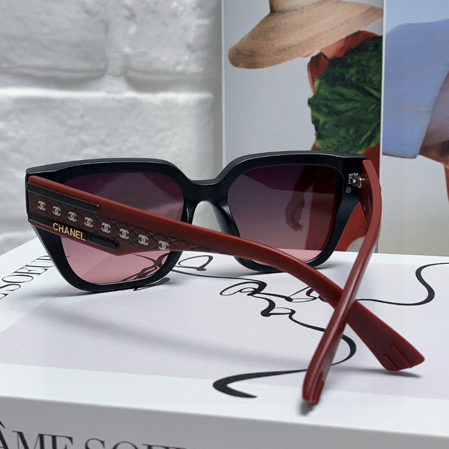 SQUARE SUNGLASSES 632894 IN RED ACETATE