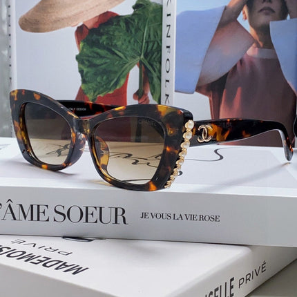 CAT EYE SUNGLASSES 632699 IN HAVANA ACETATE EMBOSSED PEARL