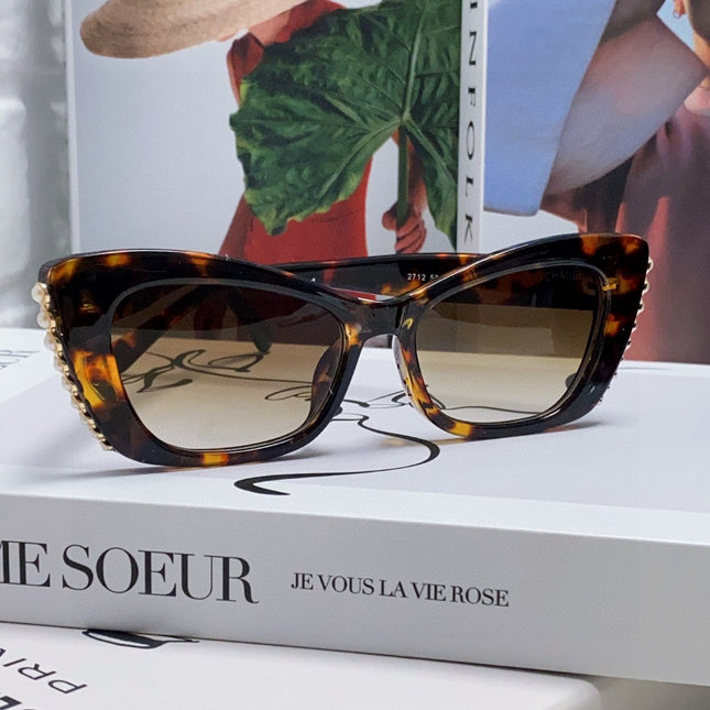 CAT EYE SUNGLASSES 632699 IN HAVANA ACETATE EMBOSSED PEARL