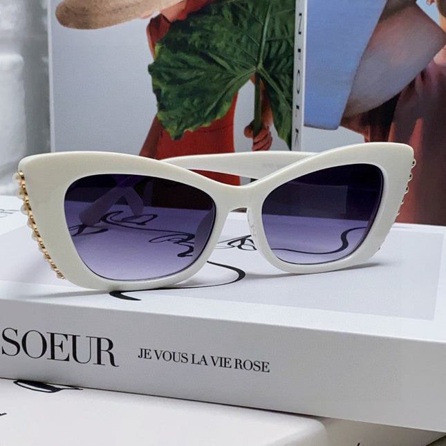 CAT EYE SUNGLASSES 632700 IN WHITE ACETATE EMBOSSED PEARL